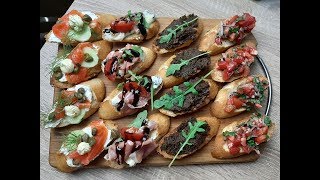 bruschetta na 4 sposoby  szybkie przekąski na imprezę przekąski imprezowe [upl. by Eilis]