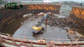 Above Ground Gasholder Demolition in Warrington [upl. by Cormick766]