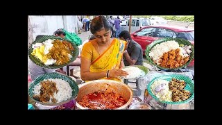 Cheapest RoadSide  Unlimited Meals  Indian Street Food  Meals Vegmeals NonVegMeals [upl. by Katlaps]