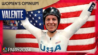 Jennifer Valente makes US cycling history with womens omnium gold  Paris Olympics  NBC Sports [upl. by Oniratac]