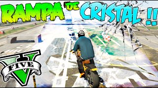 GTA 5 PC MOD RAMPA DE CRISTAL  SE ROMPE AL PISARLA MAPA ACROBACIAS MOD GTA V Makiman [upl. by Namilus]