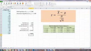 How To Calculate a zStatistic in Excel 2010 [upl. by Aerdnu]