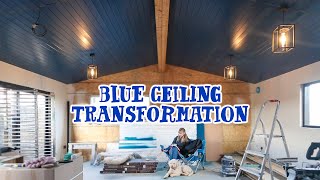 🤯 WE MADE A BLUE CEILING 🫣 Getting creative with cladding 🔵 [upl. by Adnoluy152]