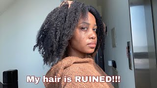 I damaged my natural hair 4C Natural Hair Bantu Knot Out Vlogmas [upl. by Heady]