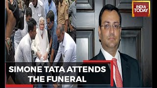 Cyrus Mistry Funeral  Ratan Tatas Stepmother Simone Tata Attends Cyrus Mistrys Funeral In Worli [upl. by Sheaff129]