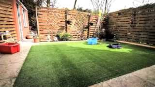 DIY How to lay an artificial grass lawn turf  Timelapse with music HD [upl. by Hara880]