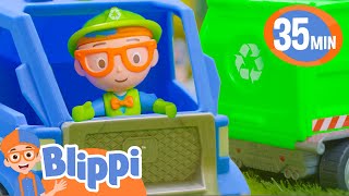 Toy Blippis Favorite Garbage Truck Songs  BEST OF BLIPPI TOY MUSIC VIDEOS [upl. by Nallad]