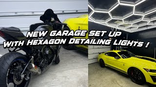 NEW DETAILING GARAGE LIGHTS SETUP FOR THE GSXR1000 AND SHELBY GT500 [upl. by Jelena]