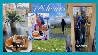 Black women solo trip  Edinburgh 48 hours  thrifting birthday hiking one day locations ♡ [upl. by Brandais216]