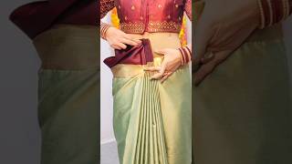 Perfect saree pleating tricksareedraping sareedrapingforbeginners [upl. by Eixela]