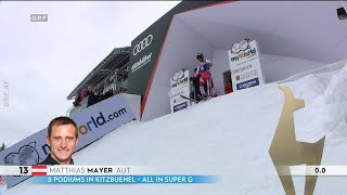 Alpiner SkiWeltcup  Abfahrt  Kitzbühel  1 Platz  Matthias MAYER  2020 [upl. by Ramirol]