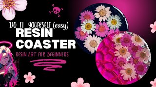 DIY resin floral coasters EASY  A beginners guide to resin crafts [upl. by Quartas676]