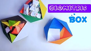 How To Make Paper Geometric Box  Very Easy Geometry Box  Easy Paper Craft [upl. by Quintilla]