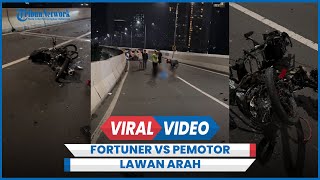 Detikdetik Kecelakaan Fortuner Vs Pemotor Lawan Arah Hindari Petugas [upl. by Eissej707]