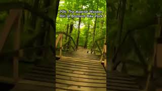 Riding a MASSIVE Wooden Feature at Bromont Bike Park [upl. by Nrev]