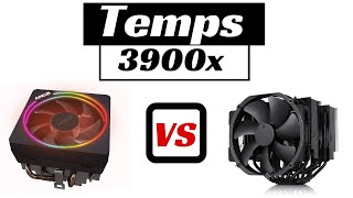 Wraith Prism RGB vs Noctua NHD15 CHROMAX AMD 3900x temps [upl. by Tillman]