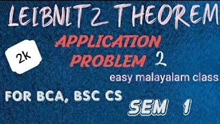 Leibnitz theorem application problem bca bsc cs sem1 malayalam classveenasmathsclassroom [upl. by Herzig]