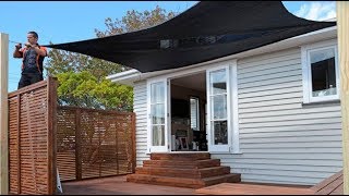 How to Install Shade Sails  Mitre 10 Easy As DIY [upl. by Helbonnas]