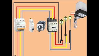 photocell sensor connection with a contactor control photocell photocell [upl. by Kciv]