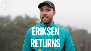 WELCOME BACK CHRISTIAN Eriksen returns to the Suning Training Centre 🤗⚫🔵 [upl. by Florian]