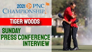 Tiger Woods Sunday Press Conference Interview INCREASED VOLUME ⛳ 2021 PNC Championship with Son [upl. by Lorianna]