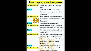 Dialog Beantragung eines Reisepasses [upl. by Aubrey]