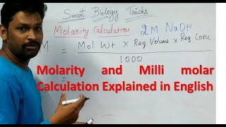 Molarity and Milli molar Calculation researchers calculation scienceexperiment biotechnology [upl. by Arbua905]