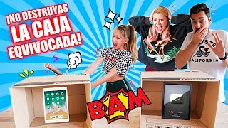 ¡NO DESTRUYAS LA CAJA INCORRECTA en FAMILIA 😱📦¡ROMPE su IPAD RETO EXTREMO  Familia Carameluchi [upl. by Ulane780]