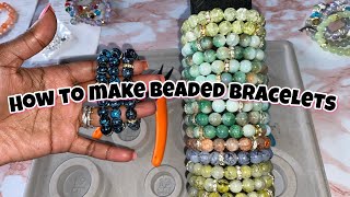 HOW TO MAKE BEADED BRACELETS  BRACELET MAKING TUTORIAL  No Needle Needed [upl. by Ventre]