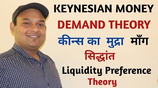 KEYNESIAN MONEY DEMAND THEORY IN HINDI KEYNES LIQUIDITY PREFERENCE THEORY  कीन्स का मुद्रा माँग [upl. by Motteo481]