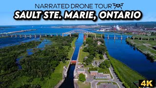 Soaring Over Sault Ste Marie Discover Ontario’s Gateway in 4K 🌉🇨🇦 [upl. by Assirol]