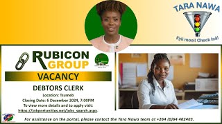 👨‍💻💵Vacancy Rubicon Group Debtors Clerk Closing Date 6 Dec 2024 [upl. by Jakoba]