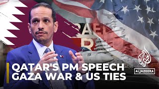 Qatars PM on regional peace Gaza war and QatarUS ties [upl. by Albur]