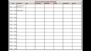 Excel ile Haftalık Ders Çalışma Programı Hazırlama ve Çıktı Alma [upl. by Lenoj]