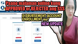 How to check SSS DISBURSEMENT ACCOUNT STATUS ONLINE [upl. by Kirchner395]