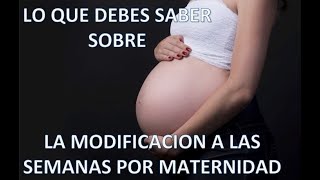 MODIFICACION A LAS SEMANAS DE INCAPACIDAD POR MATERNIDAD [upl. by Adnalor]