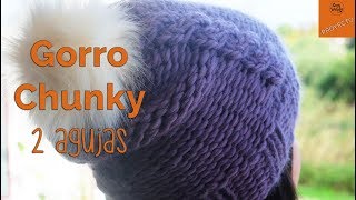 Gorro Chunky con Ochos muy fácil en dos agujas  Soy Woolly [upl. by Boyden]