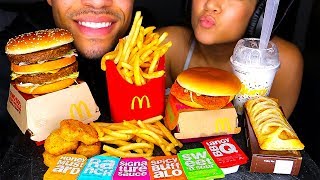 ASMR EATING MCDONALDS JERRY WIFE CHICKEN NUGGETS SANDWICH ICE CREAM OREO MCFLURRY FRIES MUKBANG [upl. by Aleuname]