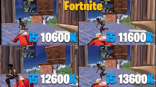 i5 10600K vs 11600K vs 12600K vs 13600K  Fortnite Performance Mode [upl. by Buroker]