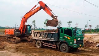 HYUNDAI excavators work with DOOSAN to demolish structures synthesize excavators and dump trucks [upl. by Shaeffer]