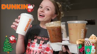 DUNKIN DONUTS HOLIDAY MENU drink taste test  new items  Christmas drinks [upl. by Ariella]