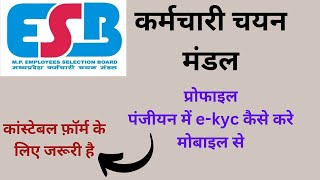 MPESB profile panjiyan e  kyc kaise kre  प्रोफाइल पंजीयन में e kyc कैसे करे [upl. by Krutz]