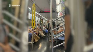 Disturbing video shows attack on F train in Manhattan [upl. by Icyac]