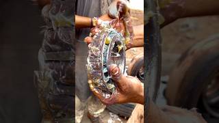 Mindblowing bearing grease skills  wheel greasing shortsfeed shorts skills [upl. by Yttik]