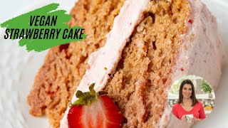 Vegan Strawberry Cake [upl. by Novihc]