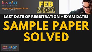 TCS NQT 2021  SAMPLE PAPER SOLVED  NUMERICAL ABILITY QUESTIONS with SOLUTIONS by Mohit Jain [upl. by Namaj978]