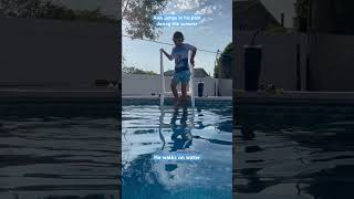 Alex swims in his pool and tries to walk on water during the summer poolfun [upl. by Asilej]