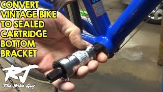 How To Upgrade Vintage Bike With Sealed Cartridge Bottom Bracket [upl. by Azer]