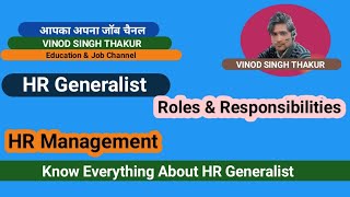 HR Generalist roles and responsibilities  Hr generalist Duties [upl. by Michiko]