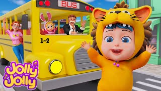 Wheels on the bus  Go Home  More  Jolly Jolly  Learn and Play  Nursery Rhymes [upl. by Epoillac283]